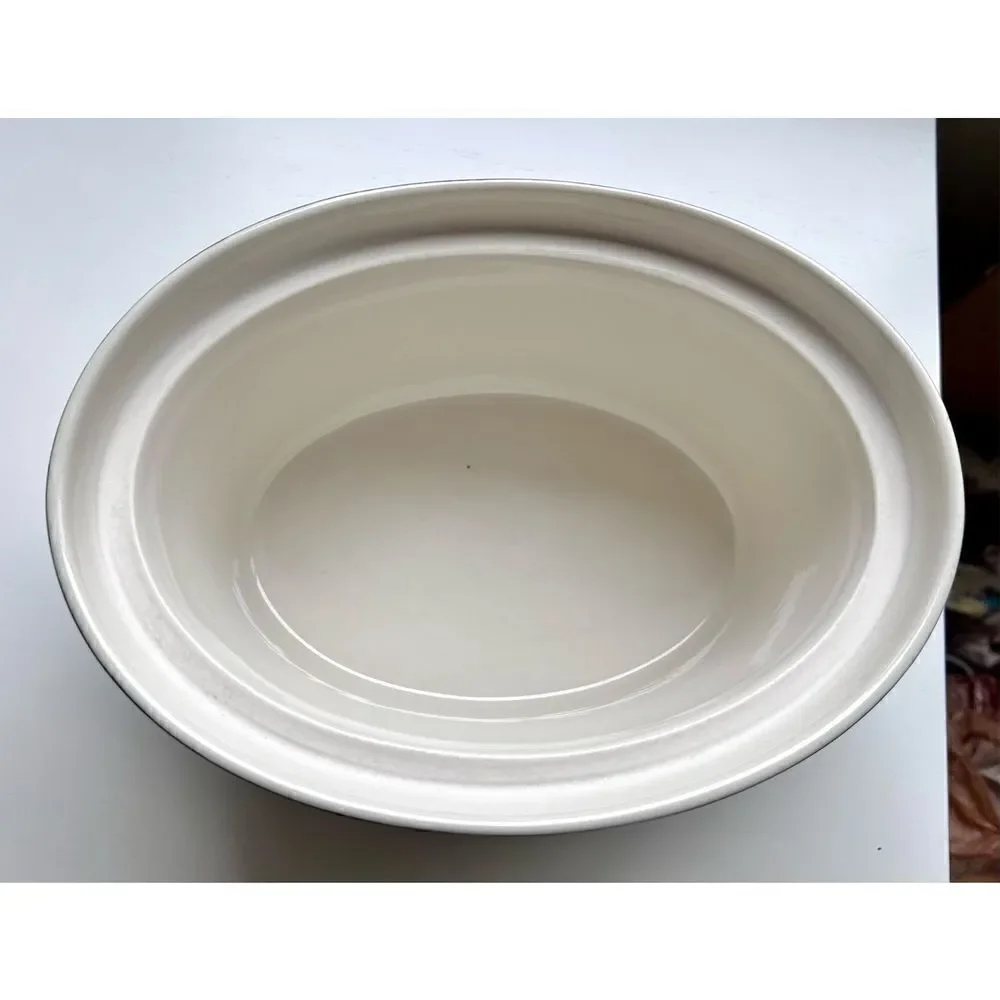 Vintage HALL POTTERY #101 - 2QT Oval Baking Casserole Dish Olive Green EVC